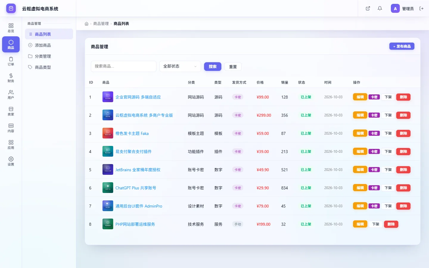 云枢虚拟电商系统 截图